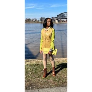 Unisex vintage mustard leather vest size Large